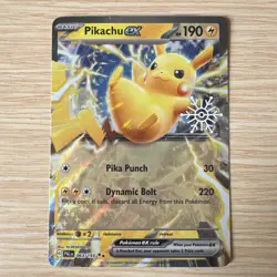Pokemon Card Pikachu EX 063/193 Paldea Evolved Snowflake Stamped Double Rare NM - Image 1