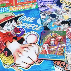 MONKEY D LUFFY P-043 PROMO ONE PIECE CARD GAME WEEKLY SHONEN JUMP clear file pos - Image 1