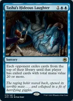 mtg magic tasha's hideous laughter FRENCH vf fr fou rire de tasha forgotten - Image 1
