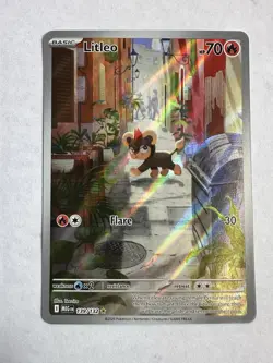 Pokemon TCG Litleo 139/132 Holo Illustration Rare Mega Evolution NM - Image 1