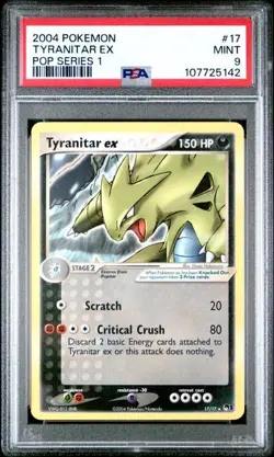 Pokemon Tyranitar Non Holo 17/17 Pop Series 1 PSA 9 Pop 79, 34 Higher - Image 3