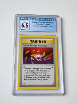 Pokemon 1999 Base Set Super Energy Removal Trainer Shadowless 79/102 CGC 6.5 - Image 1