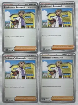 4x Professor's Research (Oak) 122/131 Prismatic Evolutions Pokemon TCG - Playset - Image 1