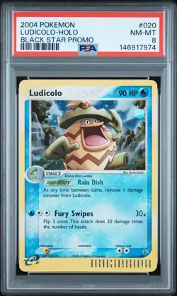 2004 POKEMON BLACK STAR PROMO #020 LUDICOLO-HOLO PSA 8 - Image 1