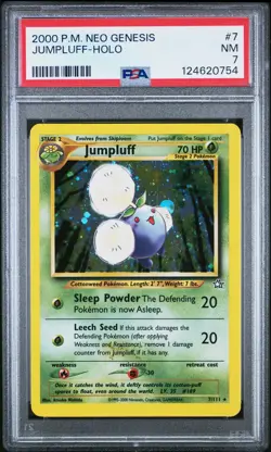 2000 POKEMON NEO GENESIS #7 JUMPLUFF-HOLO PSA 7 - Image 1