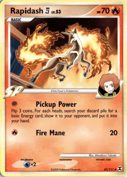 Rapidash E4 47/111 Rising Rivals Pokemon Card TCG - Image 1
