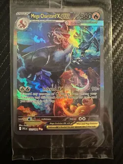 Pokemon Card Mega Charizard X ex 125/094 Me02: Phantasmal Flames Holo - Image 3