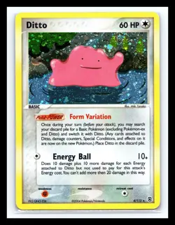 💥 2004 Pokemon EX Fire Red & Leaf Green Ditto 4/112 Holo Rare Card - Image 1