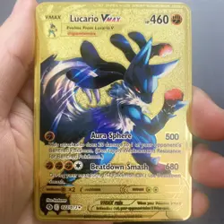 Pokemon Card Lucario Vmax Gold Pokemon Gold Metal Card - CARTA IN METALLO TCG - Image 2