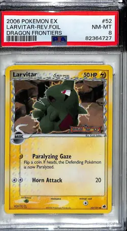 Pokemon Larvitar EX Dragon Frontiers Reverse Holo #52 PSA 8 - Image 1