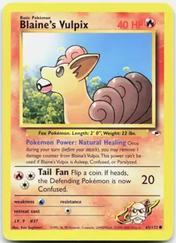 Pokemon TCG Blaine's Vulpix Gym Heroes Common 065/132 Unlimited - Image 1