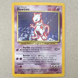 Pokemon Mewtwo 10/102 Base Set Unlimited Holo Rare 1999 60HP Ken Sugimori - Image 1