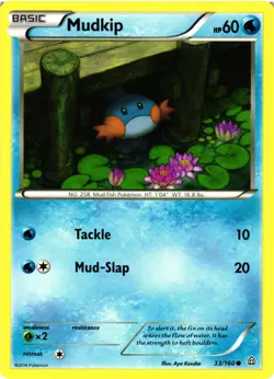 Pokemon TCG Mudkip 33/160 XY Primal Clash Common Normal NM - Image 1