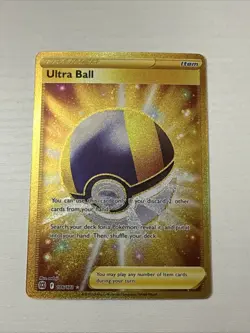💥 2022 Pokemon Ultra Ball SWSH Brilliant Stars Secret Rare Gold Holo # 186/172 - Image 1