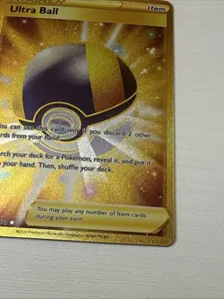 💥 2022 Pokemon Ultra Ball SWSH Brilliant Stars Secret Rare Gold Holo # 186/172 - Image 3