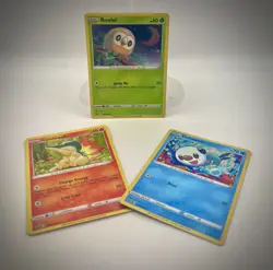 Pokemon TCG - Cosmos Holo Black Star Promo Set: Rowlet, Cyndaquil & Oshawott NM+ - Image 1