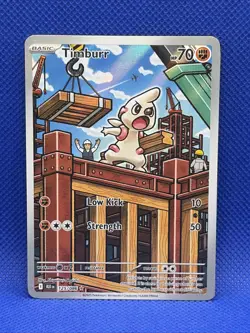 Timburr 125/086 Pokemon TCG Sv: Black Bolt Illustration Rare English NM - Image 1