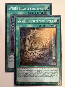 YUGIOH-2x- WANTED: Seeker of Sinful Spoils - RA03-EN074 - Super Rare - Image 1