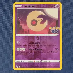 Lunatone 034/078 - Pokemon GO - Uncommon Reverse Holo Pokemon Card - NM - Image 1