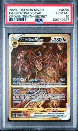 2023 Pokemon SWSH Crown Zenith Giratina VSTAR Galarian Gallery #GG69/GG70 PSA 10 - Image 1