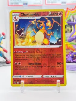 CHARIZARD 025/185 RARE REVERSE HOLO VIVID VOLTAGE POKEMON NM/M - Image 1