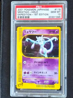 2001 Pokemon Japanese Expedition E series 1 1st Edition #118 Mewtwo Holo PSA 10 - Image 1