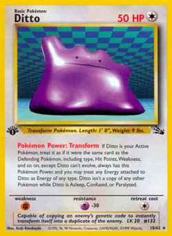 Ditto 18/62 Rare Fossil Pokemon Unlimited MP - Image 4