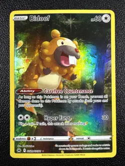 Pokemon Bidoof Crown Zenith Galarian Gallery Full Art Holo GG29/GG70 - Image 1