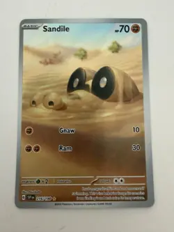 Pokemon Sandile Scarlet & Violet Base Set Illustration Rare 216/198 - Image 1