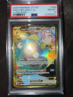 2025 POKEMON JTG EN-JOURNEY TOGETHER HYPER RARE #188 IONO'S BELLIBOLT EX PSA 10 - Image 2