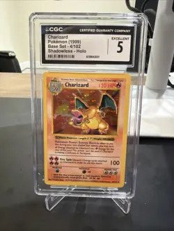 Charizard 1999 Pokemon Base Set Shadowless CGC 5 #4 - Image 1