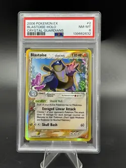 PSA 8 - Blastoise - 2/100 - EX Crystal Guardians 2006 - Holo Rare - Pokemon TCG - Image 1