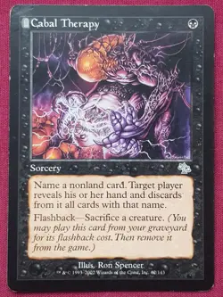 Magic The Gathering JUDGMENT CABAL THERAPY black card MTG - Image 1
