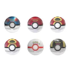 Pokemon PokeBall Tin Lot Of 6 Sealed - 3 TCG Booster Packs Per Tin - Image 1
