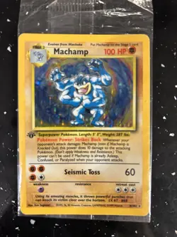 Pokemon TCG Machamp Holo 1st Edition Base Set ~ Factory Sealed ~ Never Opened - Image 1