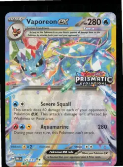 Vaporeon ex 023/131 Holo Promo Miscellaneous Cards & Products Pokemon Stamped NM - Image 1