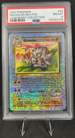 2002 POKEMON LEGENDARY COLLECTION 44/110 GRAVELER REVERSE FOIL PSA 8 - Image 1