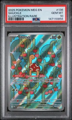 2025 POKEMON MEG EN-MEGA EVOLUTION ILLUSTRATION RARE #136 SHUCKLE PSA 10 - Image 1