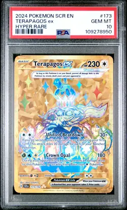 2024 Pokemon SCR EN-Stellar Crown Terapagos EX #173/142 Hyper Rare PSA 10 - Image 1