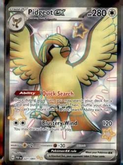 Pidgeot ex 221/091 Shiny Ultra Rare Paldean Fates Pokemon Near Mint - Image 1