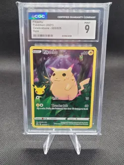 2021 Pokemon Celebrations Pikachu Holo 005/025 – CGC 9 Mint – 25th Anniversary - Image 1
