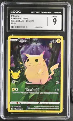 2021 Pokemon Celebrations Pikachu Holo 005/025 – CGC 9 Mint – 25th Anniversary - Image 5