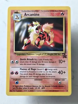 Arcanine 6 Black Star Promo WOTC Vintage Pokemon TCG Card LP - Image 1
