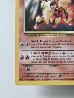 Arcanine 6 Black Star Promo WOTC Vintage Pokemon TCG Card LP - Image 3