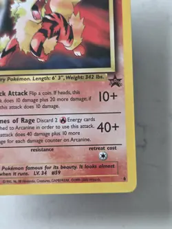 Arcanine 6 Black Star Promo WOTC Vintage Pokemon TCG Card LP - Image 4