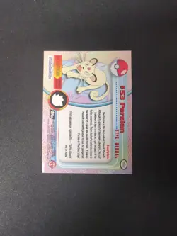 Persian 53 Topps Pokemon TV Animation Edition Series 1 Holo Foil Blue Logo LP - Image 2