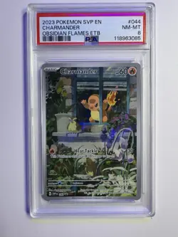 PSA 8 Charmander #44 FULL ART PROMO - 2023 Pokemon Obsidian Flames - Image 1