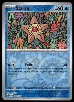 Staryu 120/165 Common 151 Pokemon Reverse Holo Near Mint - Image 1