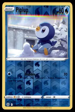 Piplup 035/172 Common Brilliant Stars Pokemon Reverse Holo Near Mint - Image 1