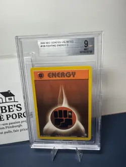 Pokemon TCG Neo Genesis Unlimited Fighting Energy Card BGS 9 - Image 2